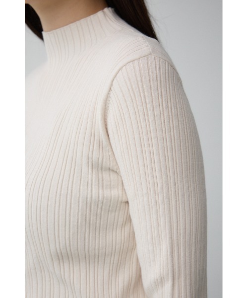 AZUL by moussy(アズールバイマウジー)の「ランダムリブハイネックニットトップス(ニット/セーター・レディース・アイボリー/ブラック/ライム/ピンク/ライトグレー・SMALL/MEDIUM)」の13枚目の写真