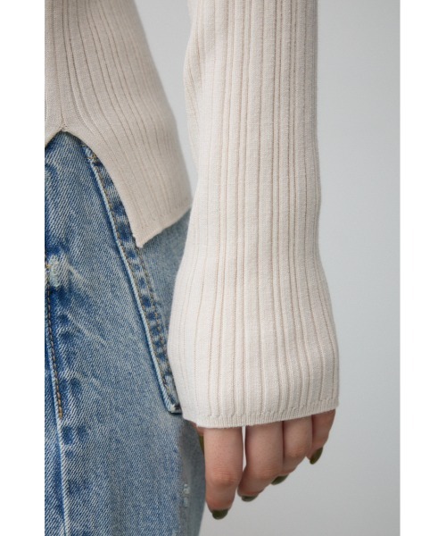 AZUL by moussy(アズールバイマウジー)の「ランダムリブハイネックニットトップス(ニット/セーター・レディース・アイボリー/ブラック/ライム/ピンク/ライトグレー・SMALL/MEDIUM)」の14枚目の写真