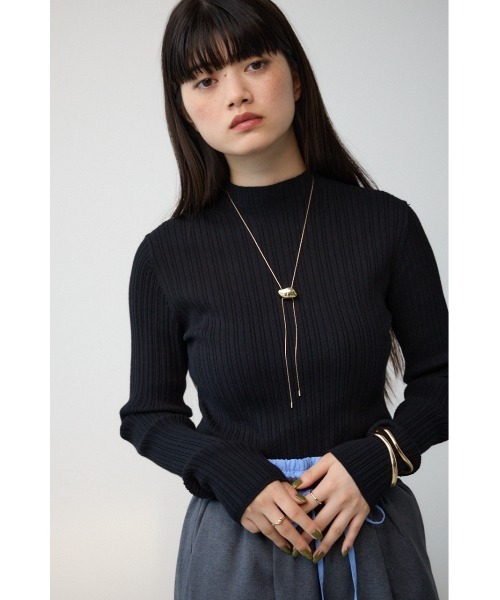 AZUL by moussy(アズールバイマウジー)の「ランダムリブハイネックニットトップス(ニット/セーター・レディース・アイボリー/ブラック/ライム/ピンク/ライトグレー・SMALL/MEDIUM)」の17枚目の写真