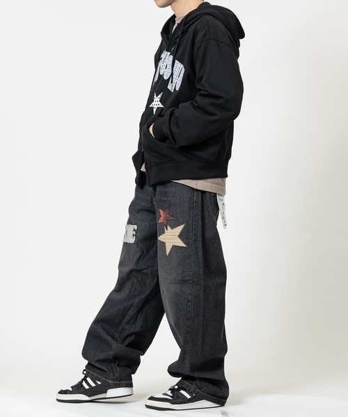 JOHN'S CLOSET（ジョンズクローゼット）の「【13】モチーフアップリケ バレルレッグジーンズ/コクーンデニム（デニムパンツ・メンズ・ブラック/ブルー/ブルー系2/ブラック系2/ブラック系1/ブルー系1・MEDIUM/LARGE）」の19枚目の写真