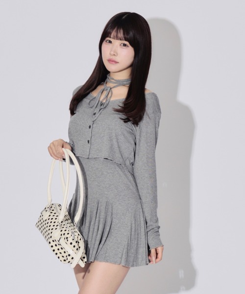 新品アプワイザーリッシェルミネ限定ワンピースとカーディガンのセット税込35200 Cardigan & Flare Cami Dress Set / カーディガン&フレアキャミワンピ