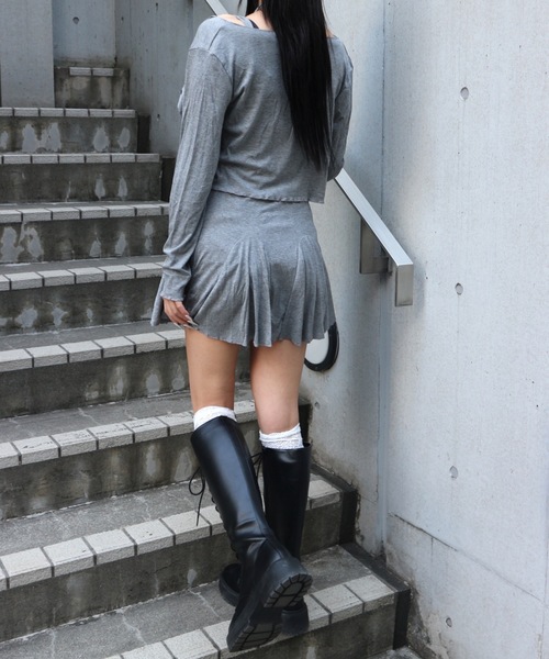 ALLuRing ChaRm(アリュリングチャーム)の「Cardigan & Flare Cami Dress Set / カーディガン&フレアキャミワンピ 首紐付 3点セット オケージョン(ワンピース・レディース・ブラック/グレー・FREE)」の11枚目の写真