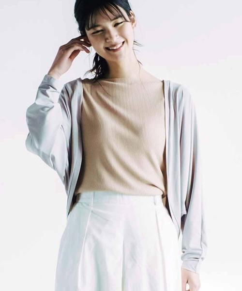 aquagarage(アクアガレージ)の「接触冷感ボレロカーディガン(カーディガン/ボレロ・レディース・ライトブルー/ベージュ/ライトグレー/ブラック/ホワイト・L/M)」の8枚目の写真