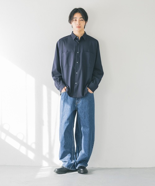 まりっちページ プリント コットンポプリン ボウリングシャツ ・ブルー | GUCCI公式