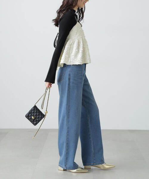 FREE'S MART(フリーズマート)の「◆ぽこぽこジャガードキャミソールビスチェ(キャミソール・レディース・イエロー/ホワイト/ブラック・FREE)」の9枚目の写真