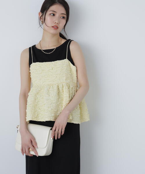 FREE'S MART(フリーズマート)の「◆ぽこぽこジャガードキャミソールビスチェ(キャミソール・レディース・イエロー/ホワイト/ブラック・FREE)」の14枚目の写真