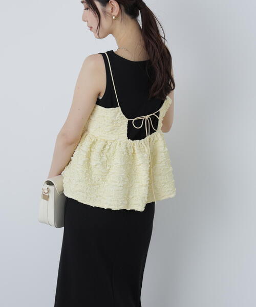 FREE'S MART(フリーズマート)の「◆ぽこぽこジャガードキャミソールビスチェ(キャミソール・レディース・イエロー/ホワイト/ブラック・FREE)」の15枚目の写真