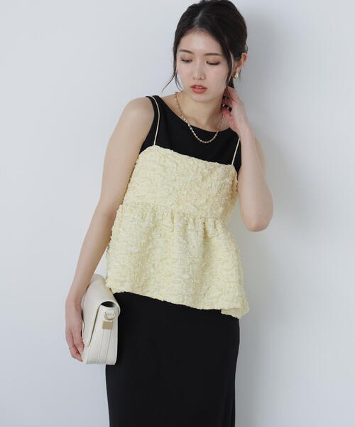FREE'S MART(フリーズマート)の「◆ぽこぽこジャガードキャミソールビスチェ(キャミソール・レディース・イエロー/ホワイト/ブラック・FREE)」の16枚目の写真