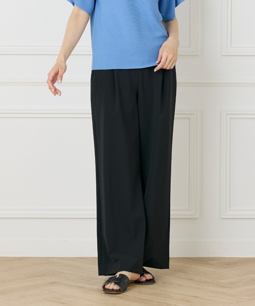 INED（イネド）の「ステファニー イージーワイドパンツ（その他パンツ・レディース・オフホワイト/カーキ/ブラック・7号/9号/11号）」の3枚目の写真