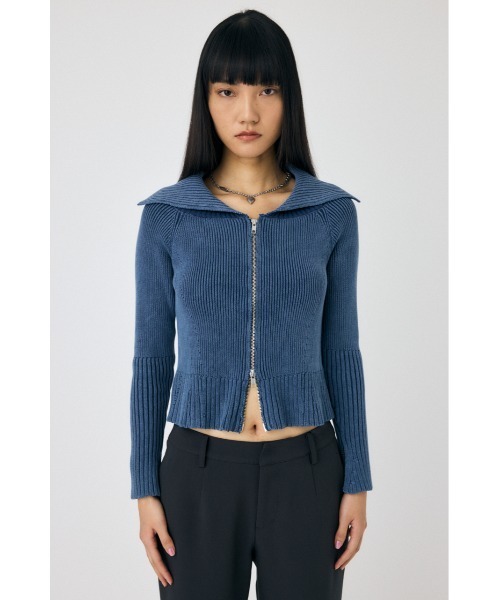 セール】BIG COLLAR ZIP UP ニット トップス（ニット/セーター
