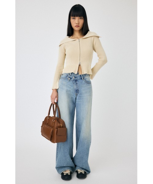 セール】BIG COLLAR ZIP UP ニット トップス（ニット/セーター