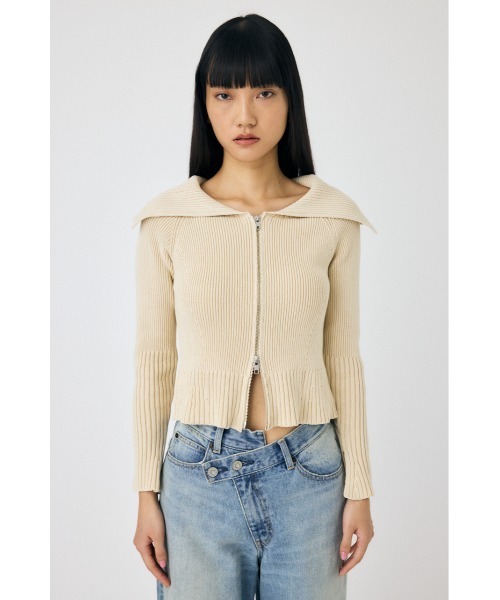 セール】BIG COLLAR ZIP UP ニット トップス（ニット/セーター