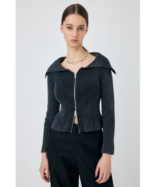 セール】BIG COLLAR ZIP UP ニット トップス（ニット/セーター