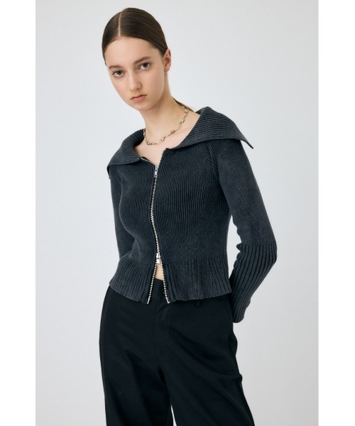 セール】BIG COLLAR ZIP UP ニット トップス（ニット/セーター