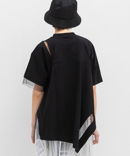 AULA AILA（アウラアイラ）の「シアーアシンメトリーTシャツ（Tシャツ/カットソー・レディース・ブラック/ブルー/オフホワイト・0）」の11枚目の写真