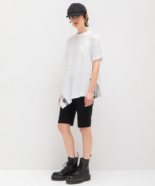 AULA AILA（アウラアイラ）の「シアーアシンメトリーTシャツ（Tシャツ/カットソー・レディース・ブラック/ブルー/オフホワイト・0）」の21枚目の写真