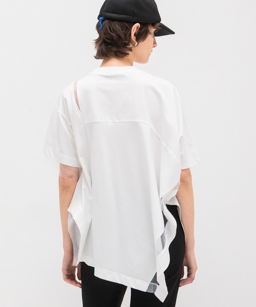 AULA AILA（アウラアイラ）の「シアーアシンメトリーTシャツ（Tシャツ/カットソー・レディース・ブラック/ブルー/オフホワイト・0）」の18枚目の写真