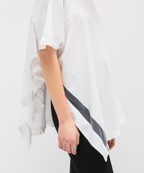 AULA AILA（アウラアイラ）の「シアーアシンメトリーTシャツ（Tシャツ/カットソー・レディース・ブラック/ブルー/オフホワイト・0）」の19枚目の写真
