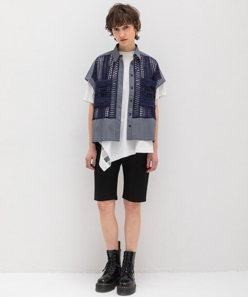 AULA AILA（アウラアイラ）の「シアーアシンメトリーTシャツ（Tシャツ/カットソー・レディース・ブラック/ブルー/オフホワイト・0）」の22枚目の写真