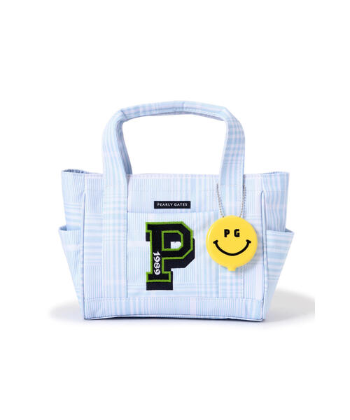 PEARLY GATES】PG SMILEチャーム付き チェック柄カートバッグ (UNISEX)
