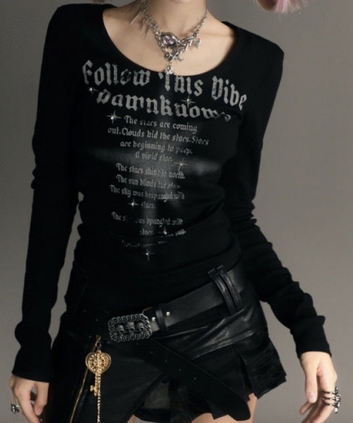 lilful(リルフル)の「ロゴプリントコンパクトロンT(Tシャツ/カットソー・レディース・ブラック/ブラウン・M/L)」の4枚目の写真