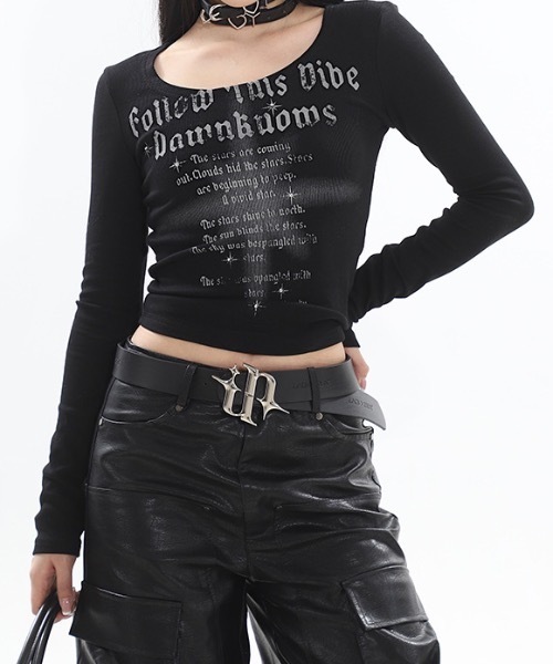 lilful(リルフル)の「ロゴプリントコンパクトロンT(Tシャツ/カットソー・レディース・ブラック/ブラウン・M/L)」の5枚目の写真