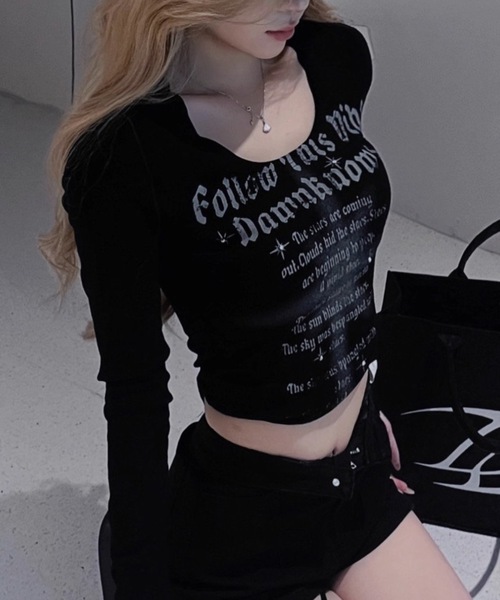 lilful(リルフル)の「ロゴプリントコンパクトロンT(Tシャツ/カットソー・レディース・ブラック/ブラウン・M/L)」の10枚目の写真