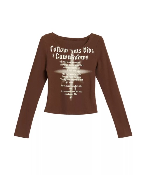 lilful(リルフル)の「ロゴプリントコンパクトロンT(Tシャツ/カットソー・レディース・ブラック/ブラウン・M/L)」の11枚目の写真