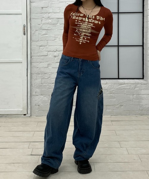 lilful(リルフル)の「ロゴプリントコンパクトロンT(Tシャツ/カットソー・レディース・ブラック/ブラウン・M/L)」の19枚目の写真