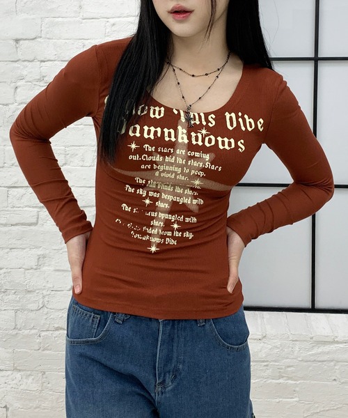 lilful(リルフル)の「ロゴプリントコンパクトロンT(Tシャツ/カットソー・レディース・ブラック/ブラウン・M/L)」の21枚目の写真