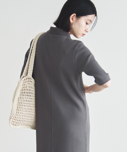 Doux archives（ドゥアルシーヴ）の「衿付カットリブワンピース（ワンピース・レディース・チャコールグレー/ブラック/グリーン系その他・FREE）」の17枚目の写真