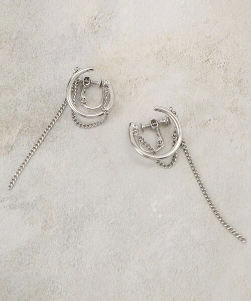 grove（グローブ）の「メタルチェーンイヤリング（イヤリング・レディース・シルバー/ゴールド・00）」の3枚目の写真