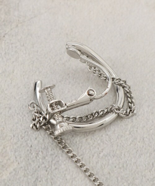 grove（グローブ）の「メタルチェーンイヤリング（イヤリング・レディース・シルバー/ゴールド・00）」の5枚目の写真