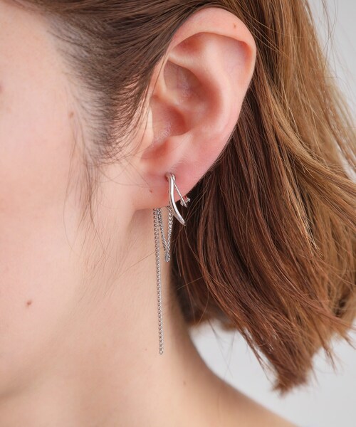 grove（グローブ）の「メタルチェーンイヤリング（イヤリング・レディース・シルバー/ゴールド・00）」の6枚目の写真