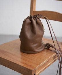 notch. | 【sweet web掲載】COOCO シュリンクレザーロングショルダー巾着バッグ(ショルダーバッグ)