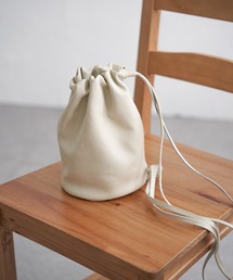 notch. | 【sweet web掲載】COOCO シュリンクレザーロングショルダー巾着バッグ(ショルダーバッグ)