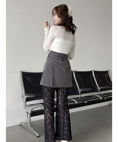 dazzlin(ダズリン)の「サイドプリーツミニスカート(スカート・レディース・アイボリー/チャコールグレー・SMALL/MEDIUM)」の9枚目の写真