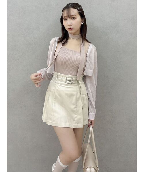 dazzlin(ダズリン)の「サイドプリーツミニスカート(スカート・レディース・アイボリー/チャコールグレー・SMALL/MEDIUM)」の10枚目の写真