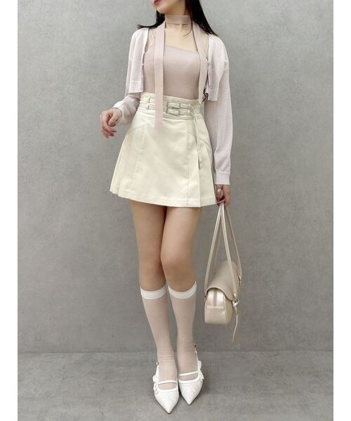 dazzlin(ダズリン)の「サイドプリーツミニスカート(スカート・レディース・アイボリー/チャコールグレー・SMALL/MEDIUM)」の11枚目の写真