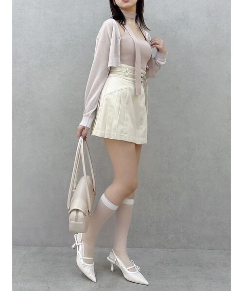 dazzlin(ダズリン)の「サイドプリーツミニスカート(スカート・レディース・アイボリー/チャコールグレー・SMALL/MEDIUM)」の12枚目の写真
