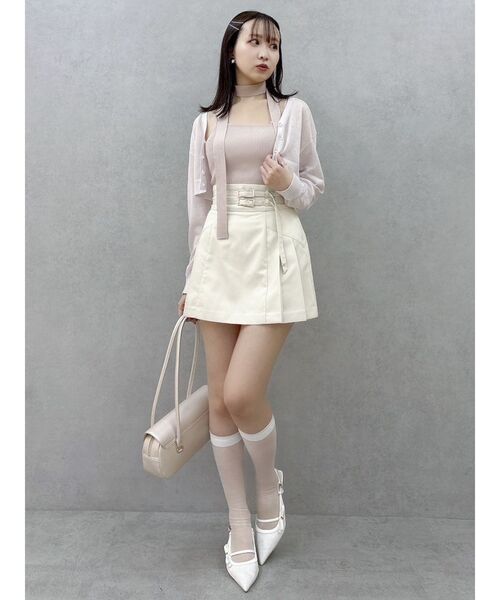 dazzlin(ダズリン)の「サイドプリーツミニスカート(スカート・レディース・アイボリー/チャコールグレー・SMALL/MEDIUM)」の13枚目の写真