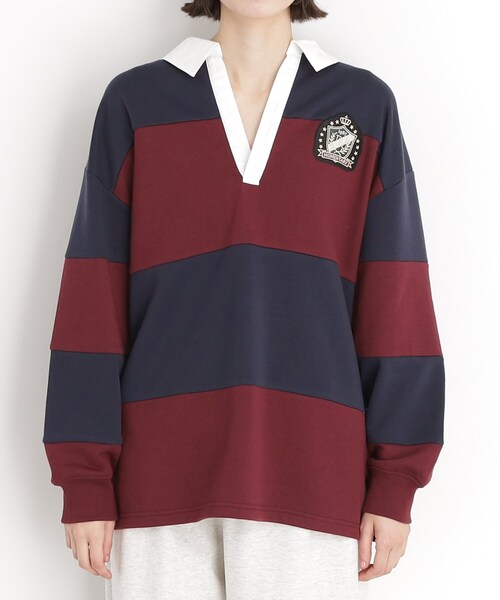 THE SHOP TK （ザ ショップ ティーケー ）の「ラガーシャツ/洗濯機OK（Tシャツ/カットソー・レディース・ホワイト系7/ネイビー系4・99）」の11枚目の写真