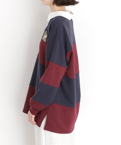 THE SHOP TK （ザ ショップ ティーケー ）の「ラガーシャツ/洗濯機OK（Tシャツ/カットソー・レディース・ホワイト系7/ネイビー系4・99）」の12枚目の写真