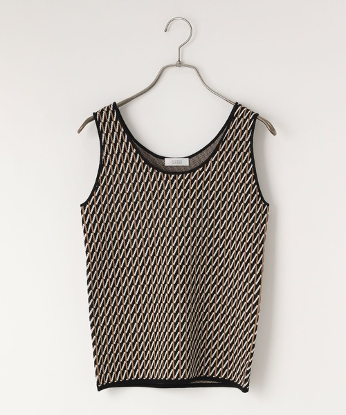 LOWRYS FARM（ローリーズファーム）の「ＪＱＤニットタンク　309014（タンクトップ・レディース・アイボリー/ブラック・FREE）」の2枚目の写真