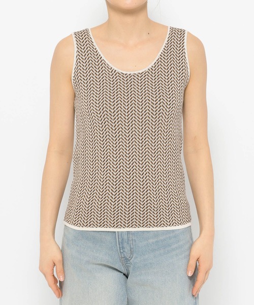 LOWRYS FARM（ローリーズファーム）の「ＪＱＤニットタンク　309014（タンクトップ・レディース・アイボリー/ブラック・FREE）」の10枚目の写真