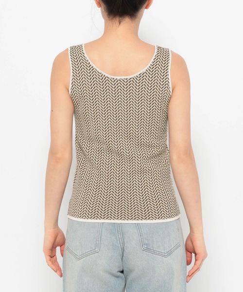 LOWRYS FARM（ローリーズファーム）の「ＪＱＤニットタンク　309014（タンクトップ・レディース・アイボリー/ブラック・FREE）」の4枚目の写真