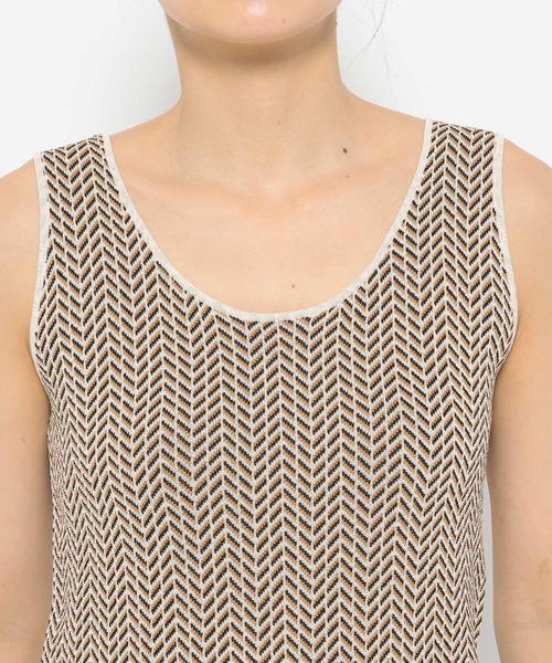LOWRYS FARM（ローリーズファーム）の「ＪＱＤニットタンク　309014（タンクトップ・レディース・アイボリー/ブラック・FREE）」の5枚目の写真
