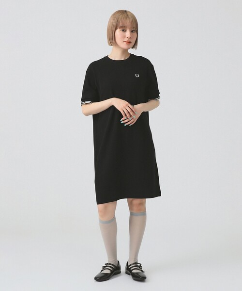 フレッドペリー RIB COLLAR DRESS リブワンピース ブラック FRED PERRY（フレッドペリー）の「Rib Collar Dress（ワンピース
