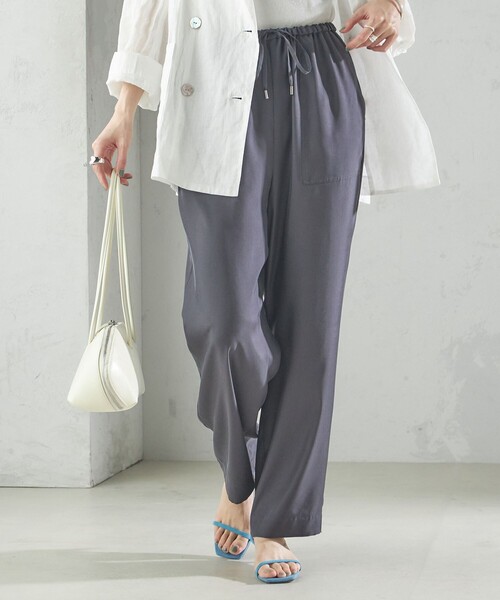 SHIPS(シップス)の「〈手洗い可能〉キュプラ混 ツイル ポケット パンツ(その他パンツ・レディース・ライトカーキ/ダークグレー・36/38)」の10枚目の写真