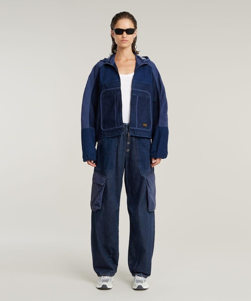 G-STAR（ジースター）の「COCOON JEANS FABRIC MIX/異素材ミックスナイロンデニムワイドルーズジーンズ（デニムパンツ・レディース・インディゴブルー・27inch/24inch/25inch/26inch）」の3枚目の写真